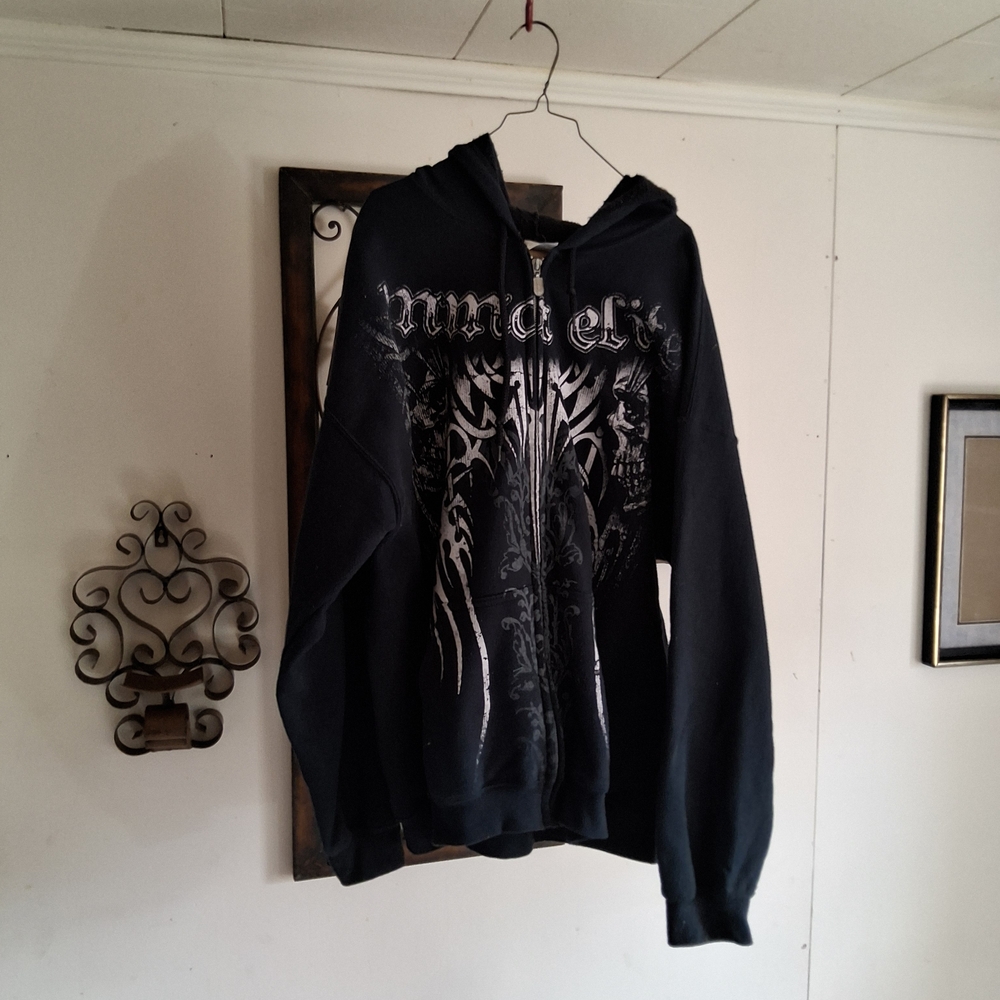 Gildan Black Sweatshirt Hoodie Casual Wear